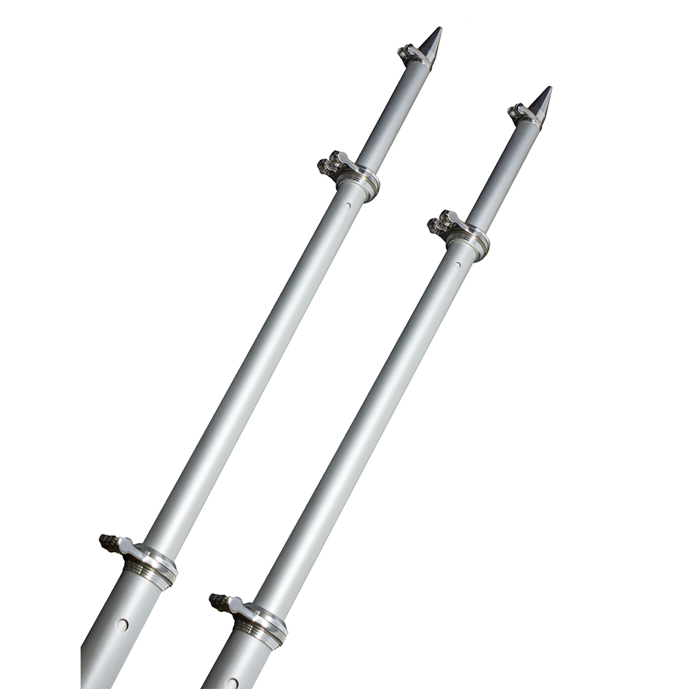 TACO 18′ Deluxe Outrigger Poles w-Rollers – Silver-Silver