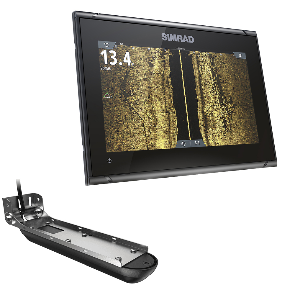 Simrad GO9 XSE Chartplotter-Fishfinder w-Active Imaging 3-in-1 Transom Mount Transducer & C-MAP Discover Chart